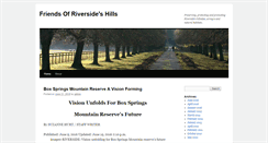 Desktop Screenshot of friendsofriversideshills.org